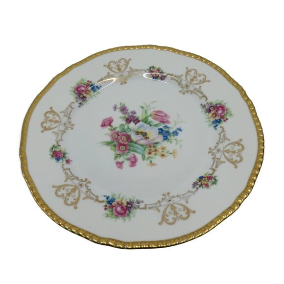 Royal BAYREUTH BAVARIA Chatham Plate Floral Design Gold Trim Germany Vintage 10" - Picture 2 of 8